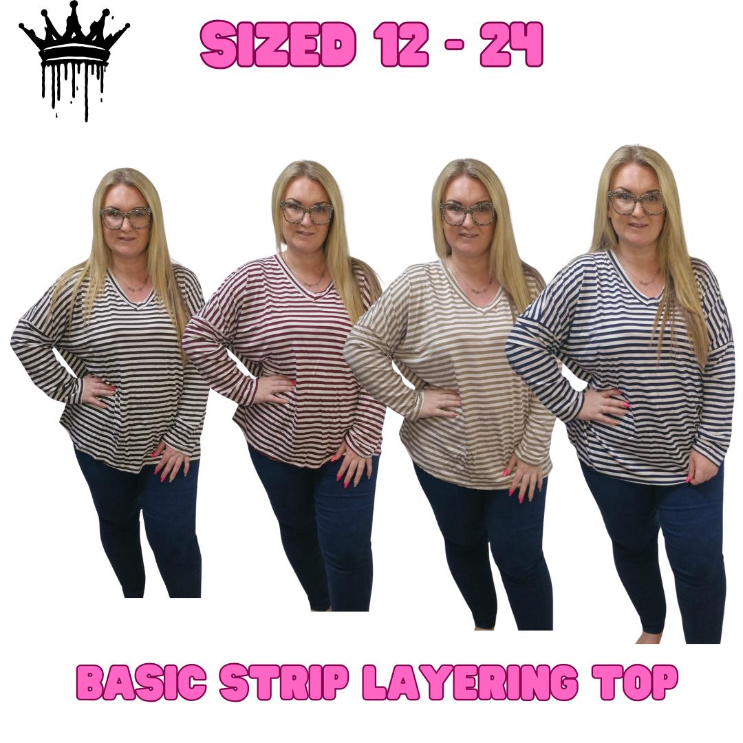 QTL - Basic Stripe Layering Top (One Size UK 12-24)