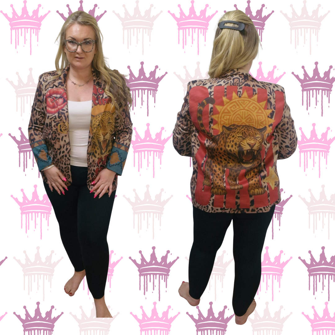 QTL - Leopard Design Blazer (One Size 12-20)