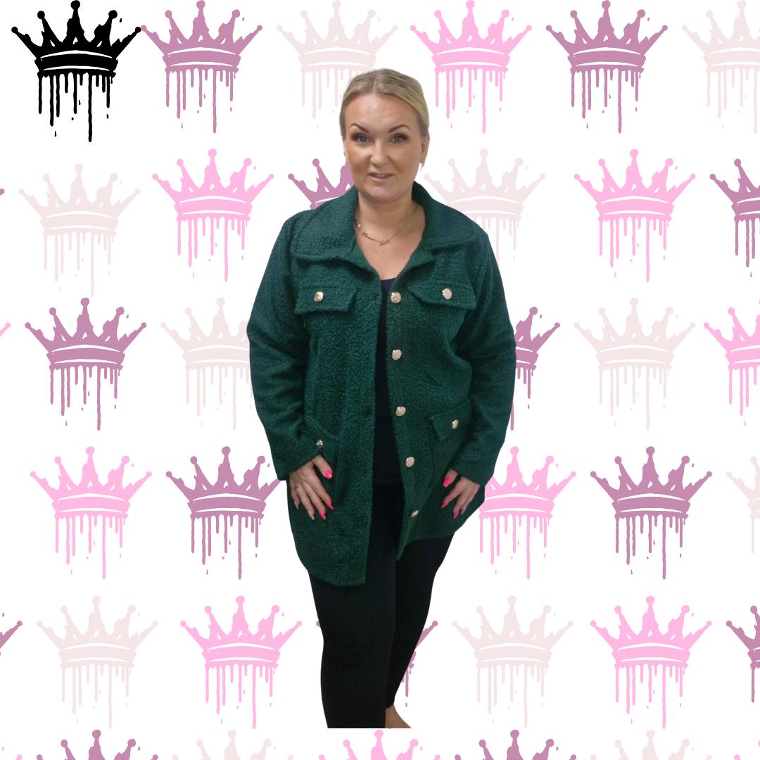 QTL - Teddy Button Jacket (Sized 14-18 & 20-24)