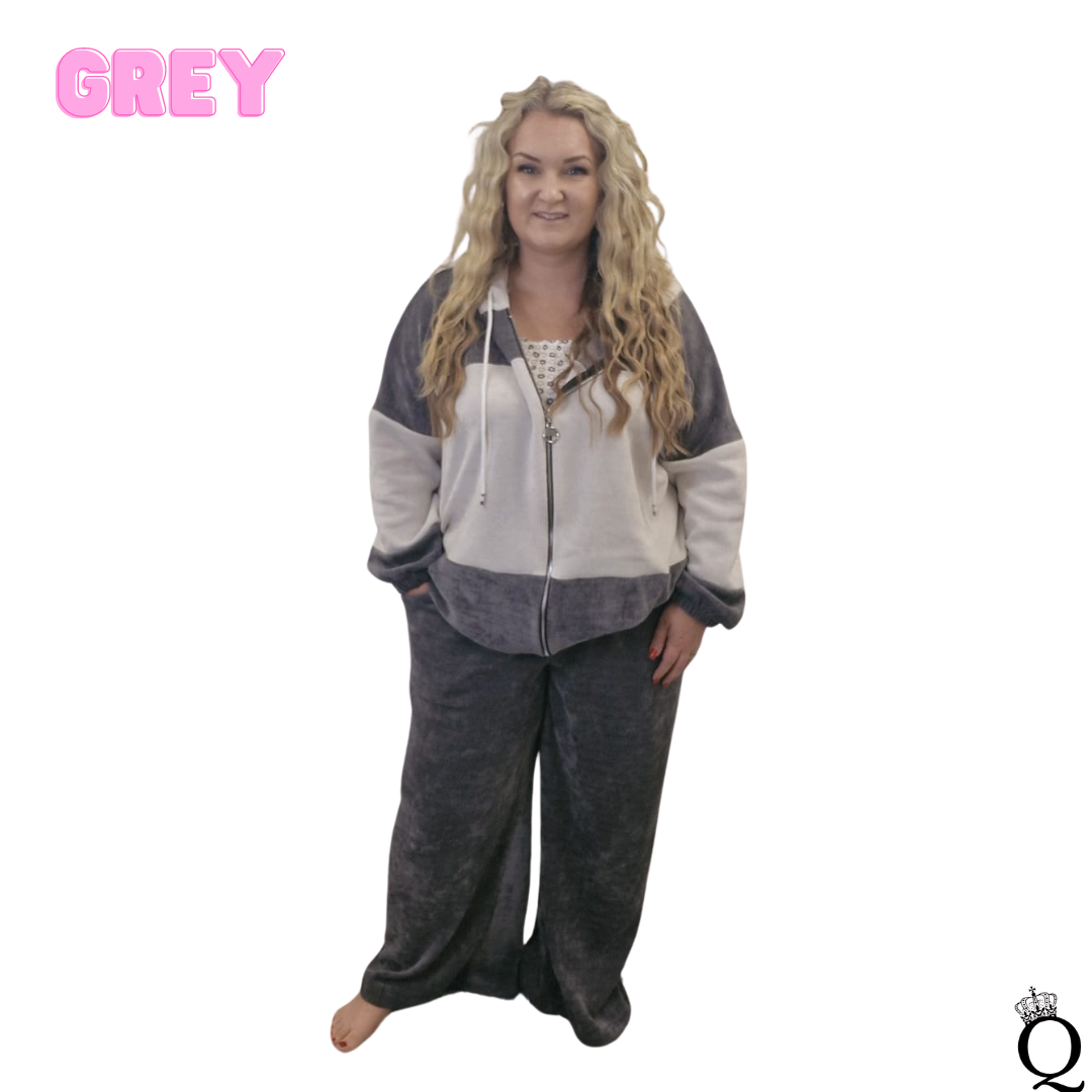 Corduroy Wide Leg Tracksuit (One Size 14-24)