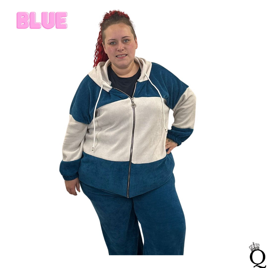 Corduroy Wide Leg Tracksuit (One Size 14-24)