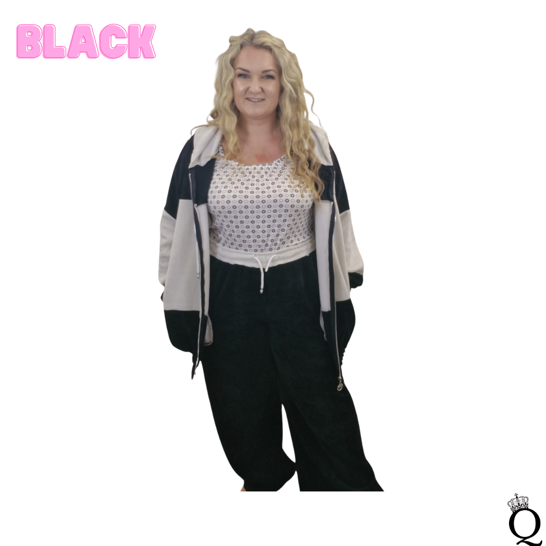 Corduroy Wide Leg Tracksuit (One Size 14-24)