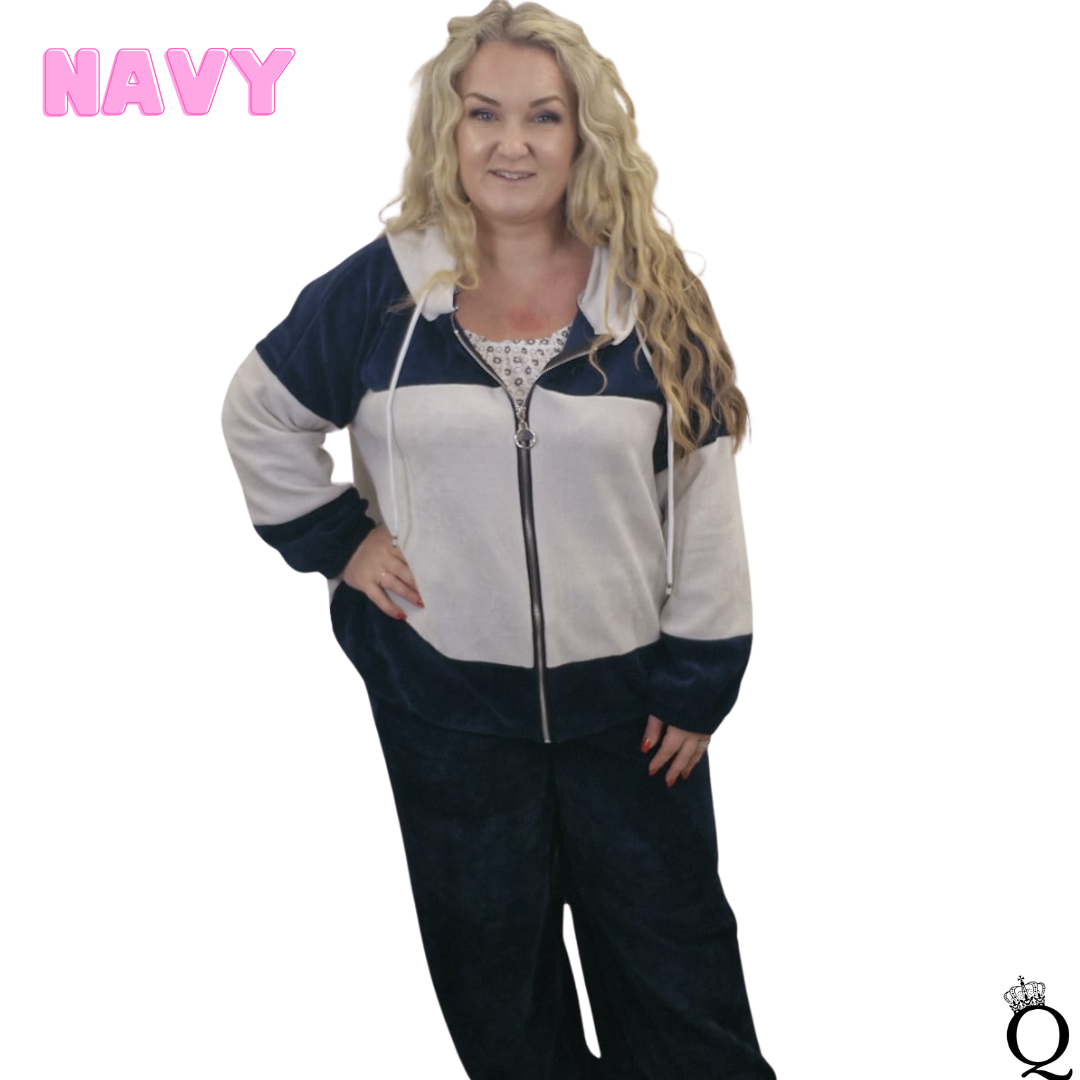 Corduroy Wide Leg Tracksuit (One Size 14-24)