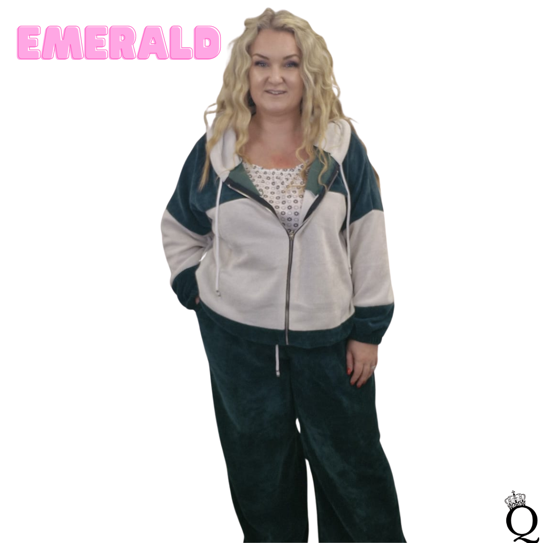 Corduroy Wide Leg Tracksuit (One Size 14-24)