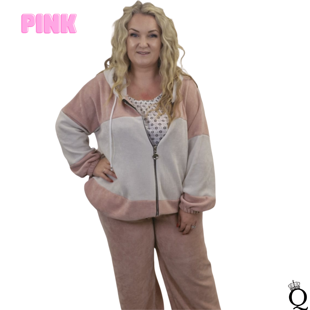 Corduroy Wide Leg Tracksuit (One Size 14-24)