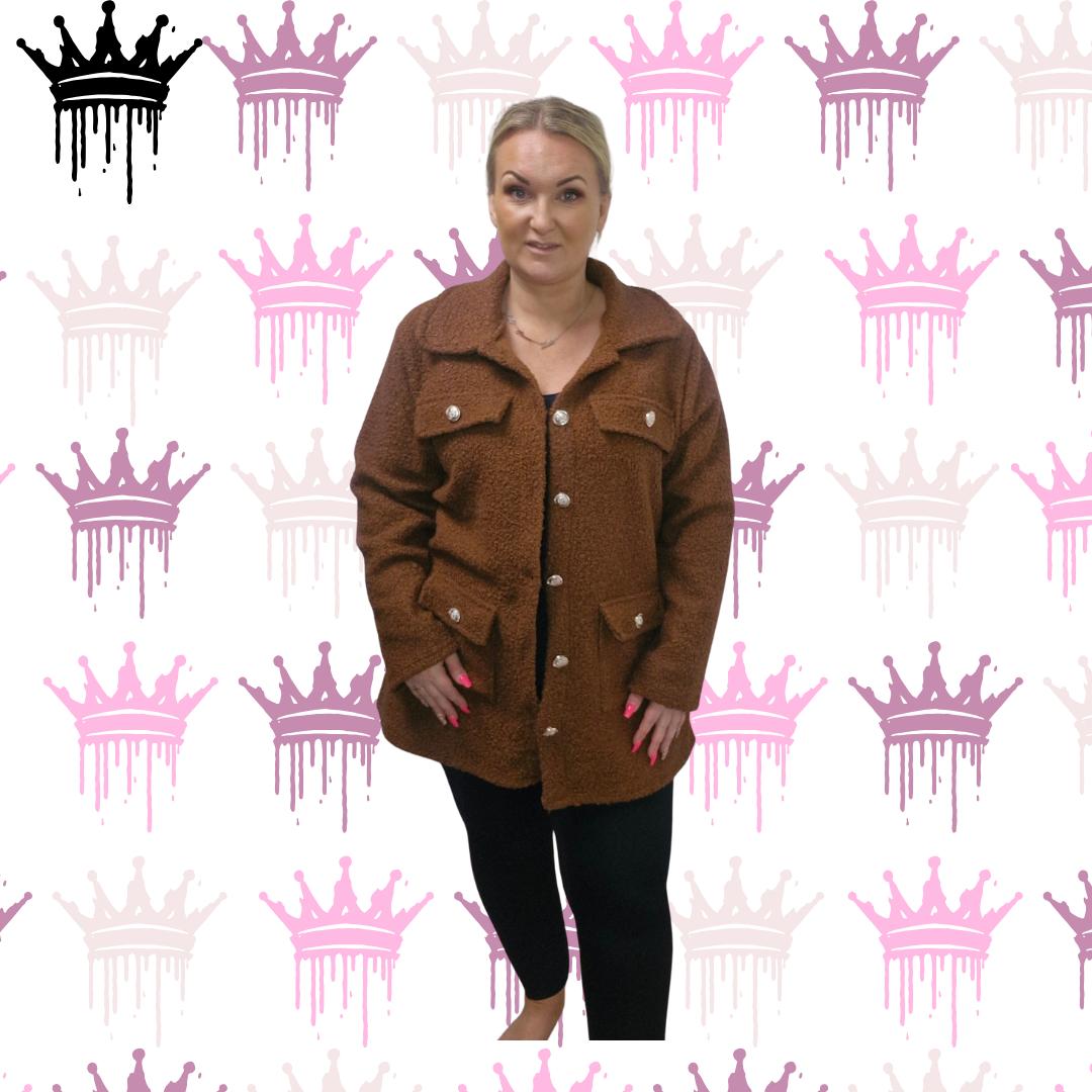 QTL - Teddy Button Jacket (Sized 14-18 & 20-24)