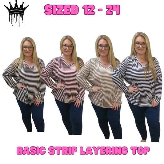 QTL - Basic Stripe Layering Top (One Size UK 12-24)