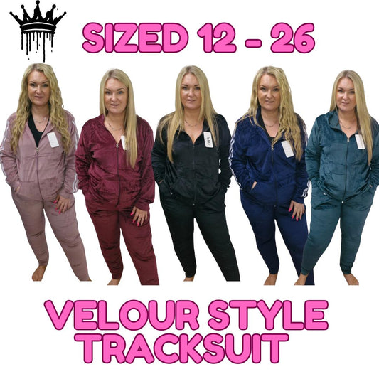 QTL - Velour Style Tracksuit Sized 12-26 (Lots of stretch)