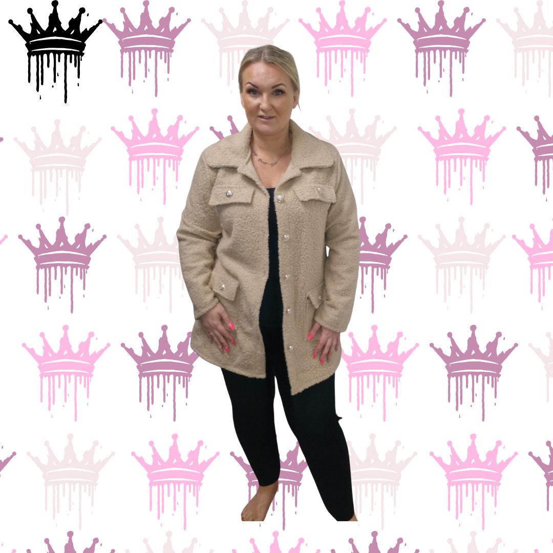 QTL - Teddy Button Jacket (Sized 14-18 & 20-24)
