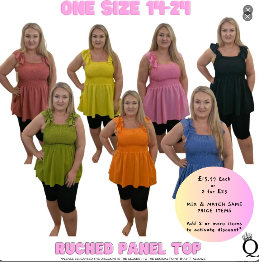 Ruched Panel Top (One Size 16-24