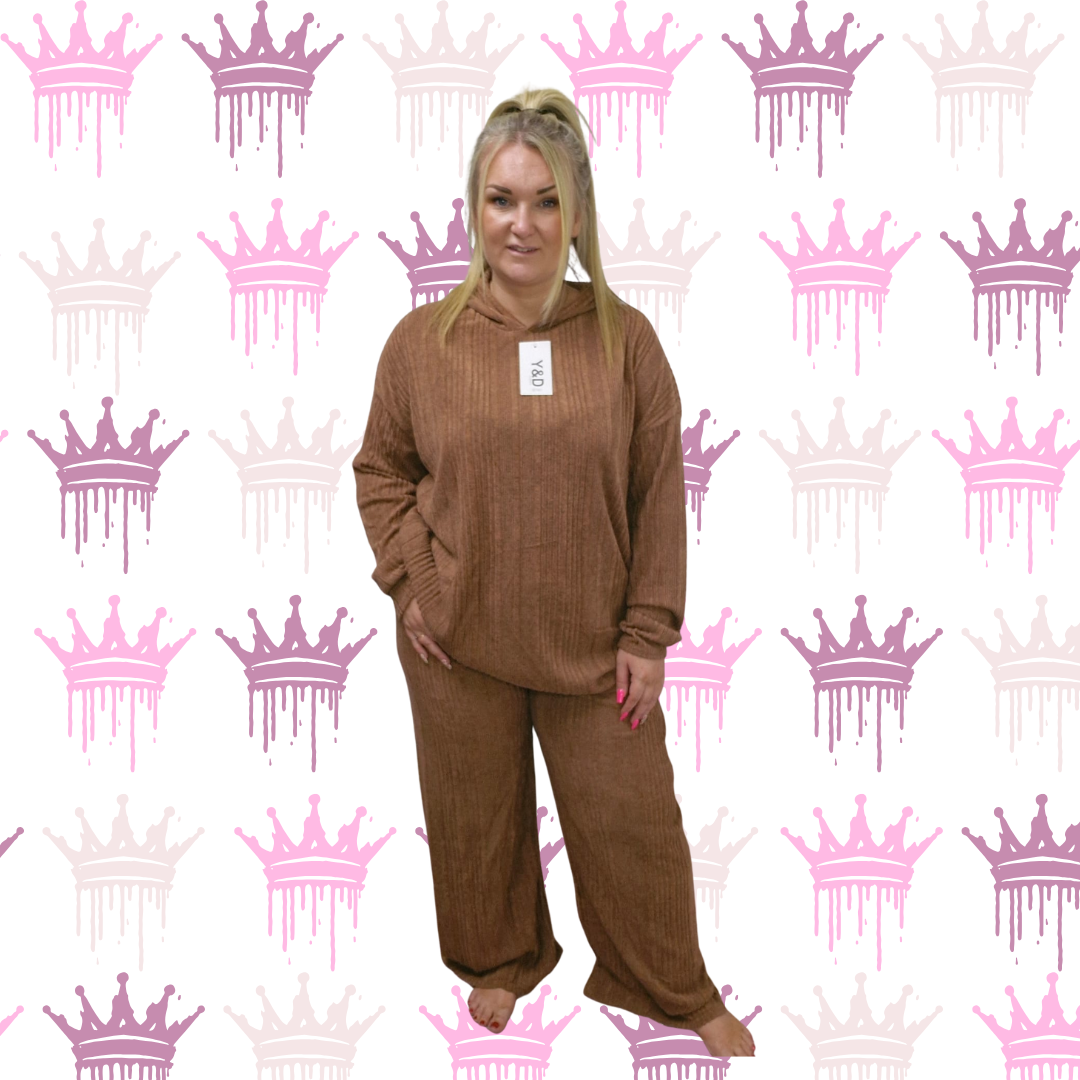 QTL - Wide Leg Hooded Loungewear - One Size 14-26 , Comfortable (651)