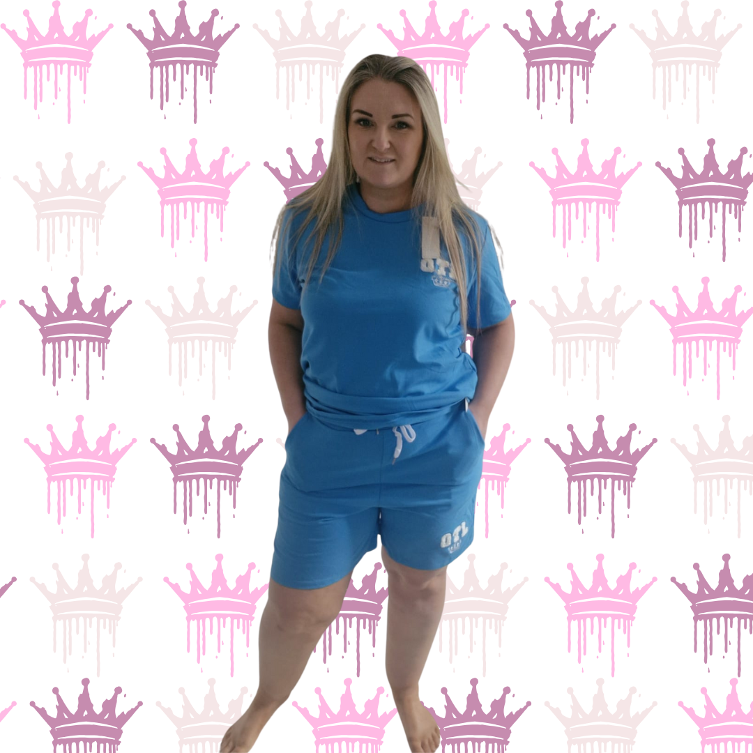 QTL - Embroidered Short Set (2 Sizes) 12-24 - qtl logo , cotton , soft , high quality , summer