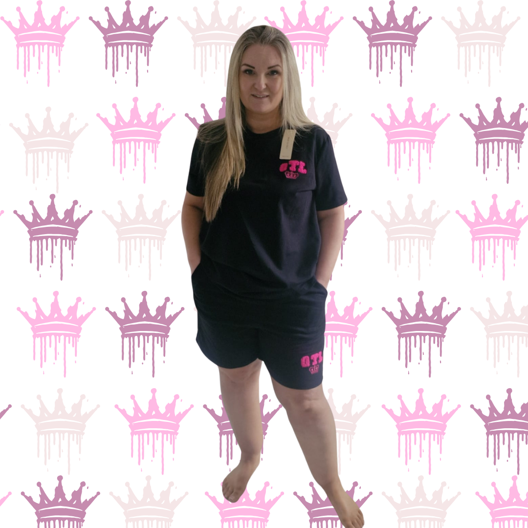 QTL - Embroidered Short Set (2 Sizes) 12-24 - qtl logo , cotton , soft , high quality , summer