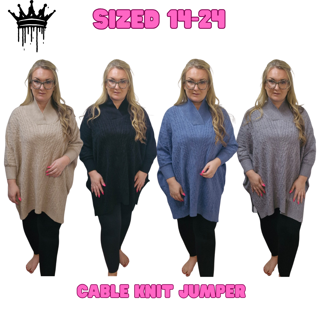 QTL - Cable Knit Jumper (One Size 14-24)