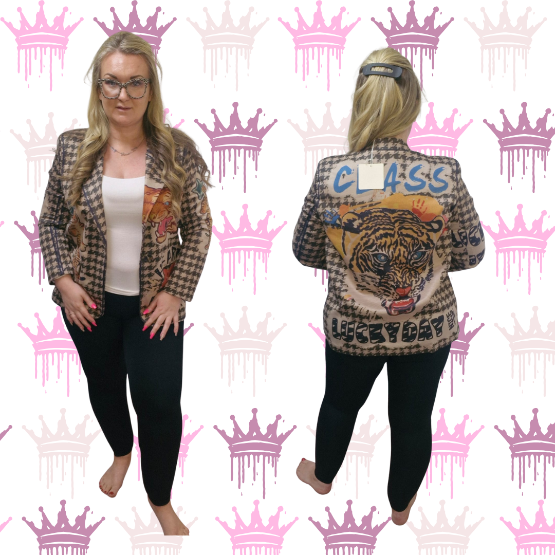 QTL - Leopard Design Blazer (One Size 12-20)