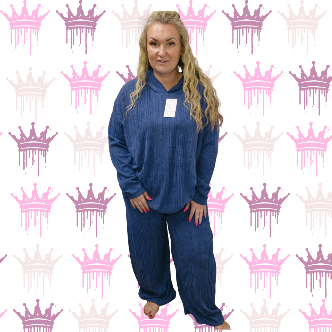 QTL - Wide Leg Hooded Loungewear - One Size 14-26 , Comfortable (651)