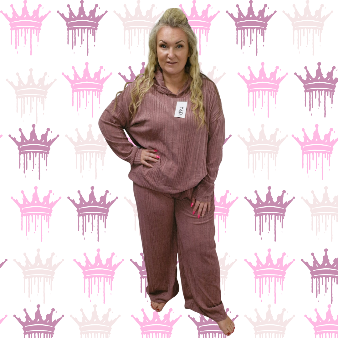 QTL - Wide Leg Hooded Loungewear - One Size 14-26 , Comfortable (651)