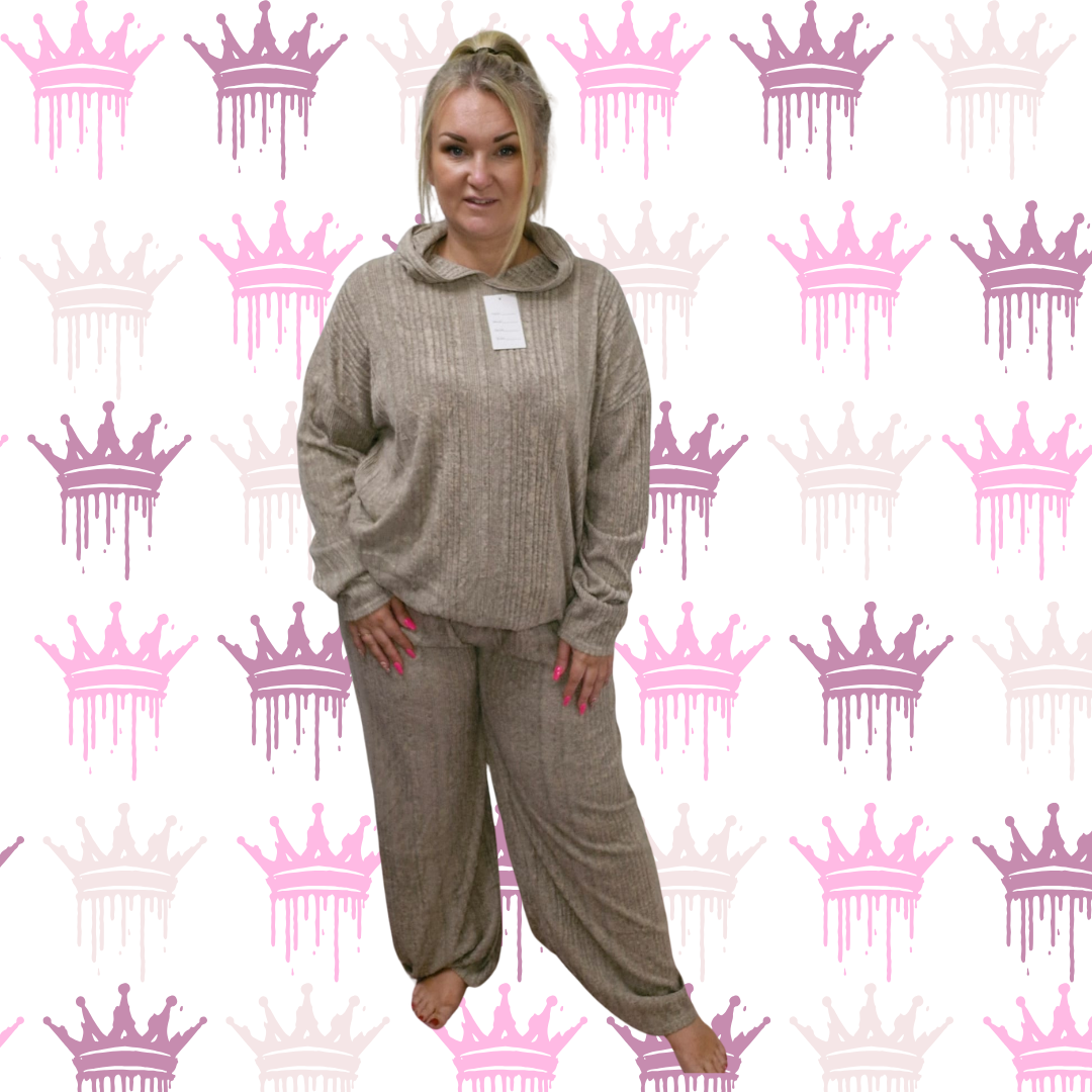 QTL - Wide Leg Hooded Loungewear - One Size 14-26 , Comfortable (651)