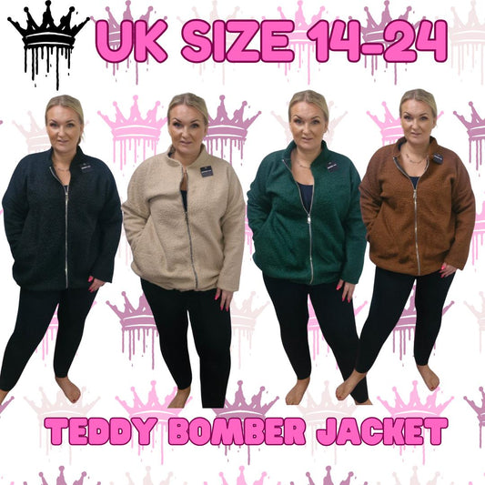 QTL - Teddy Bomber Jacket (Sized 14-18 & 20-24)