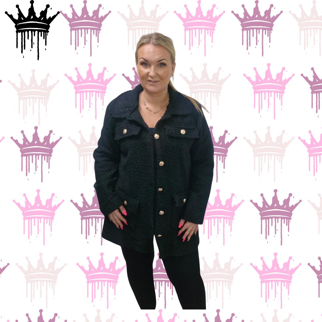 QTL - Teddy Button Jacket (Sized 14-18 & 20-24)