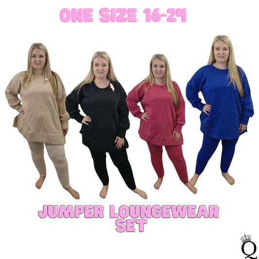 QTL - Jumper Loungewear Set (One Size 16-24) Comfort, Winter, Plus Size